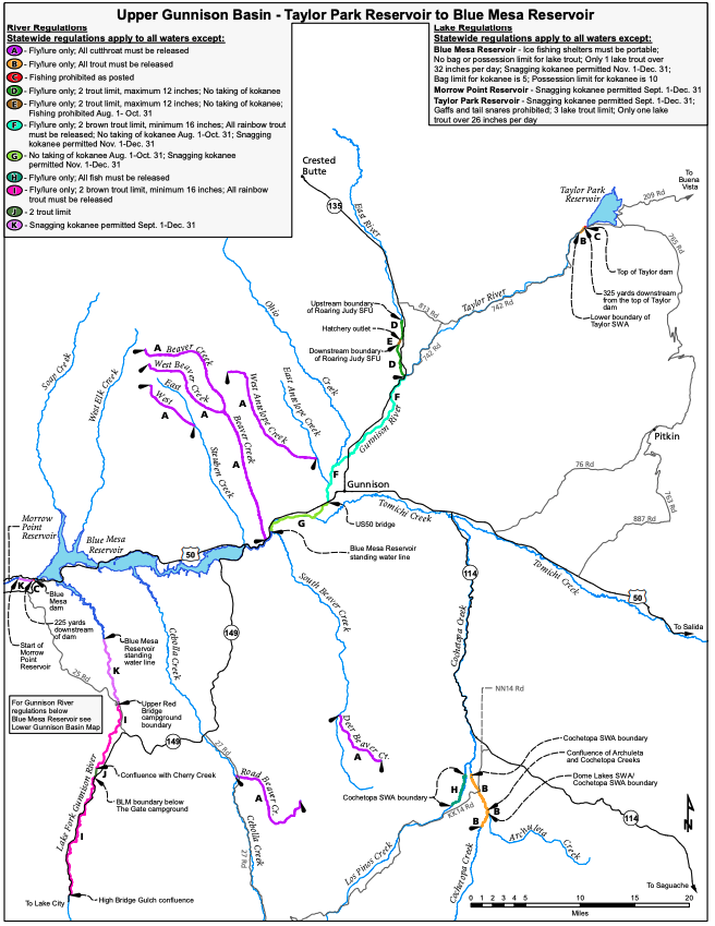 Upper Gunnison Basin - Taylor Park Reservoir to Blue Mesa Reservoir