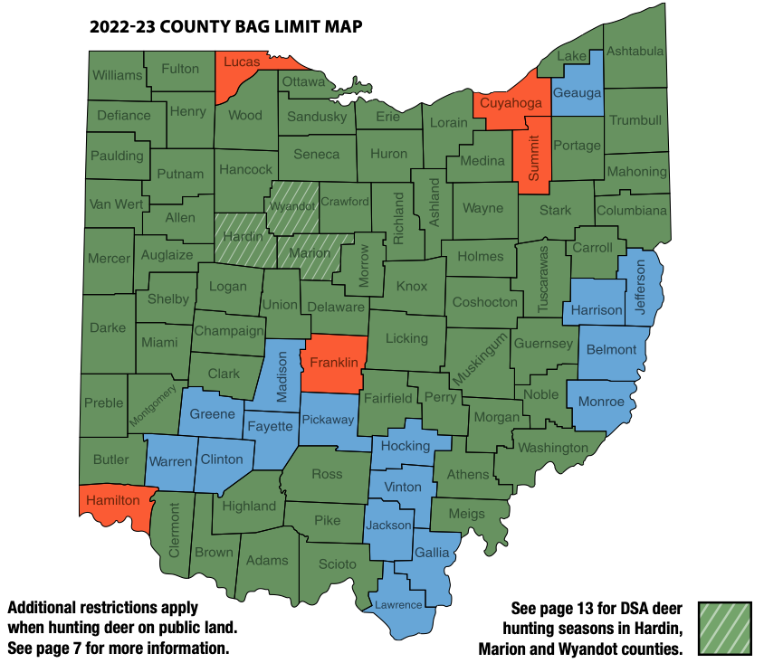 County Bag Limit Map