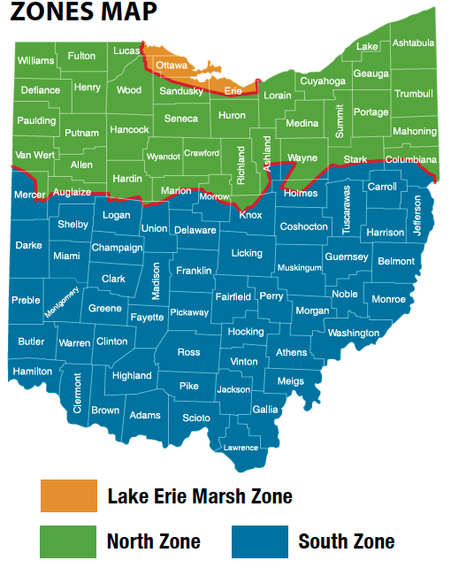 WATERFOWL HUNTING ZONES MAP