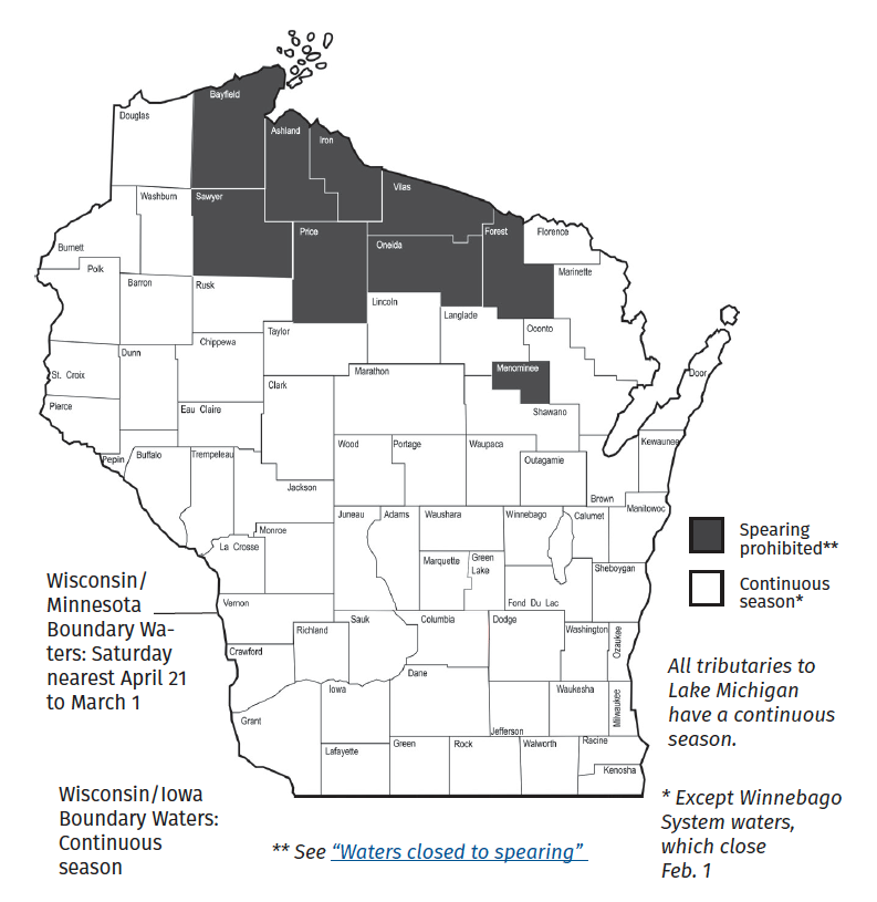 Spearing, Netting and Bait Harvest Regulations Wisconsin Fishing